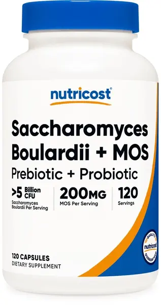 Saccharomyces Boulardii + MOS, 120 capsule , Nutricost
