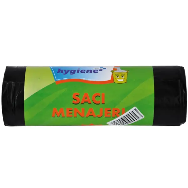 Saci menajeri 120 l 70 x110 cm LDPE negru 10 bucati/rola Saci menajeri 120 l 70 x110 cm LDPE negru 10 bucati/rola