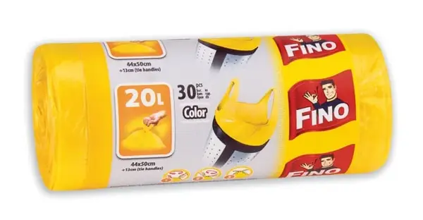 Saci menajeri 20 L galbeni Fino HD 30 bucati/rola Saci menajeri 20 L galbeni Fino HD 30 bucati/rola