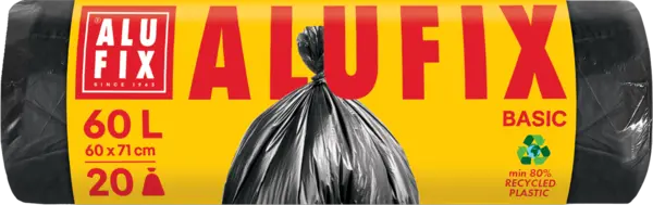 Saci menajeri 60 L 60 x 71 cm HDPE negri Economy 20 buc/rola Saci menajeri 60 L 60 x 71 cm HDPE negri Economy 20 buc/rola