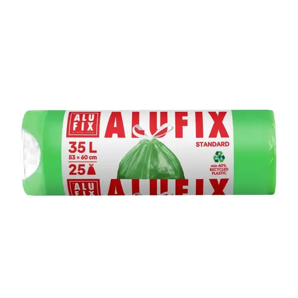 Saci menajeri cu banda 35 L 53 x 60 cm HDPE verzi 25 buc/rola Saci menajeri cu banda 35 L 53 x 60 cm HDPE verzi 25 buc/rola