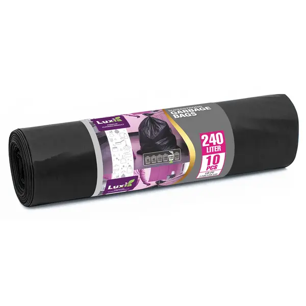 Saci menajeri Luxia polietilena LDPE 240 litri 10 buc/rola negru Saci menajeri Luxia polietilena LDPE 240 litri 10 buc/rola negru