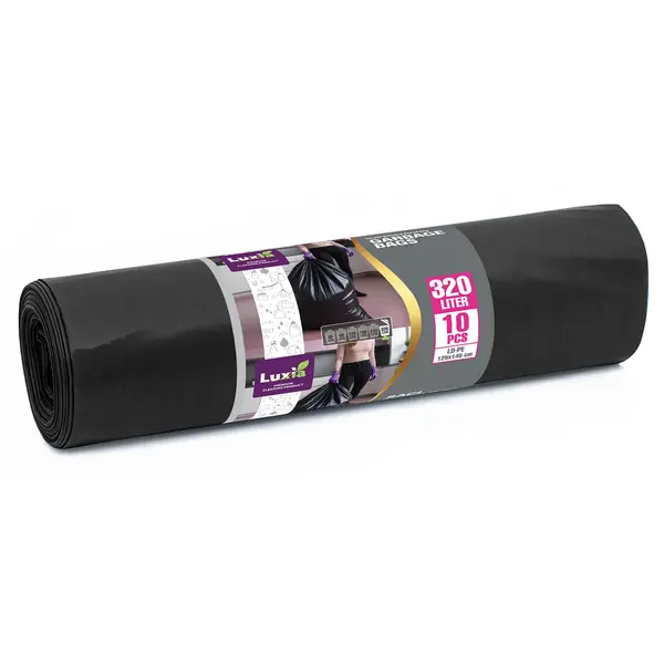 Saci menajeri Luxia polietilena LDPE 320 litri 10 buc/rola negru Saci menajeri Luxia polietilena LDPE 320 litri 10 buc/rola negru