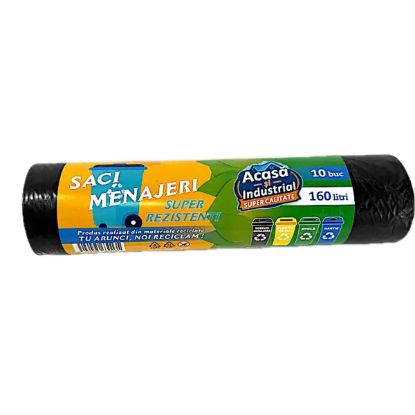 Saci menajeri negri 160 L, 10 buc/rola, produsi in Romania - Default Title