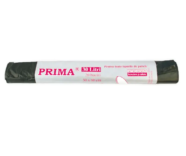 Saci menajeri negri, HDPE, PRIMA, 30L, 50x60cm, 20buc