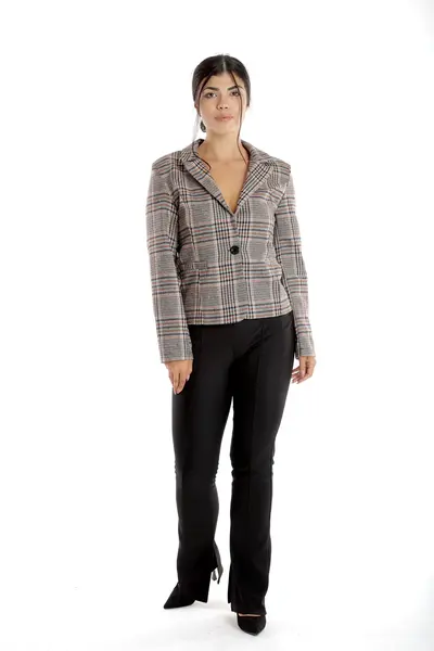 Sacou cadrilat dama DI23S50 bordo/turcoaz/bej, Dress to Impress | marimea 42