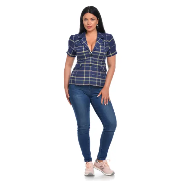 Sacou dama DV22S40 bleumarin/carouri, Dress to Impress | marimea 42