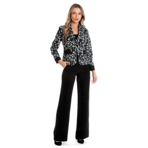 Sacou dama DV24S55 negru/alb floral, Dress to Impress | marimea 40