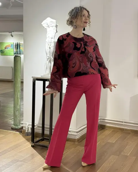 Sacou roz cu model stilizat - S INTL