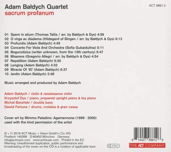 Sacrum Profanum | Adam Baldych Quartet