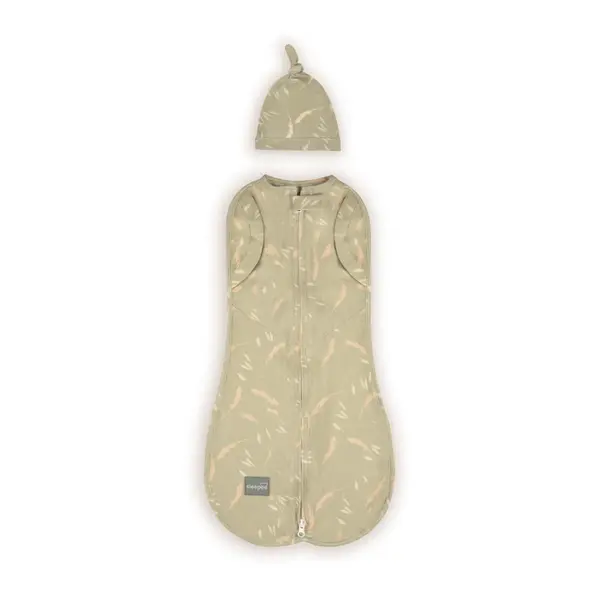 Saculet din bumbac Swaddle pentru infasat + caciulita Second Step Meadow Sleepee