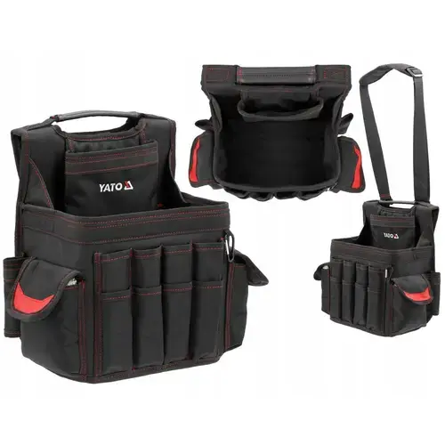 Saculet organizator scule Yato YT-74336, 24,3x17,8x30cm, material impermeabil, cu maner si curele detasabile