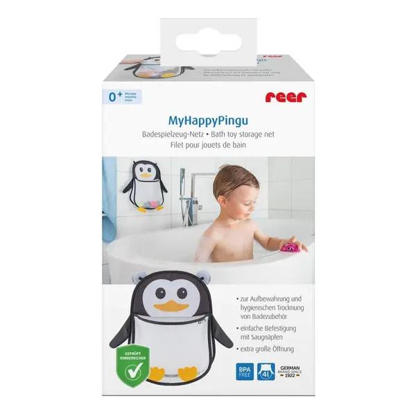 Saculet Reer din plasa pentru jucarii de baie prindere cu ventuze My Happy Pingu