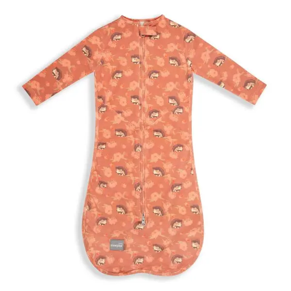 Saculet Swaddle pentru infasat din bumbac + caciulita Animale de epoca Arici Sleepe