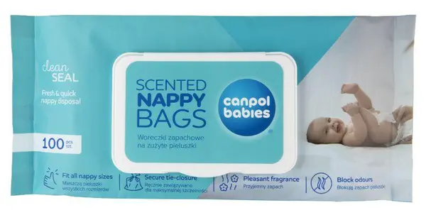 Saculeți pentru scutece Canpol – Aromatizați, 100 bucăți