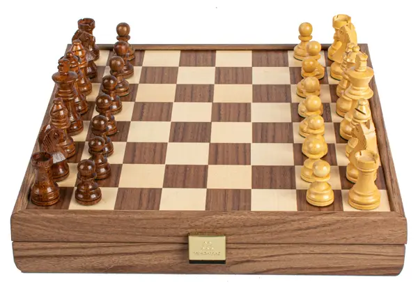 Șah de lux Manopoulos - Walnut, 27 x 27 cm, cu figurine Staunton 6.4 cm