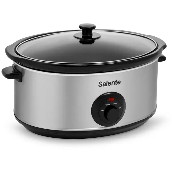 SALENTE Salente HotPot, gatire lenta, 6,5 l, control manual, 2 setari temperatura, 320 W, Argintiu-Negru