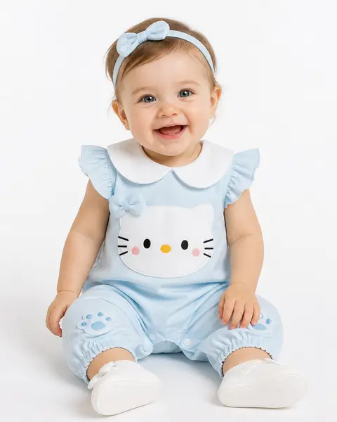 Salopetă Albastră Fetițe Cute Kitty Natalia - 6-9 luni