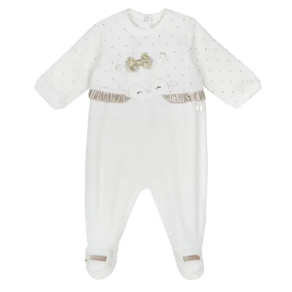 Salopeta bebe Chicco din velur, alb, 02317-63MFCI