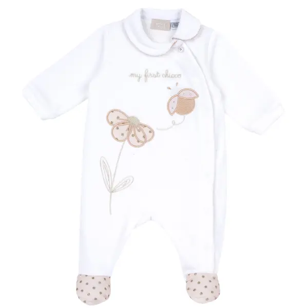 Salopeta bebe Chicco din velur, Alb 2, 27118-66MFCI