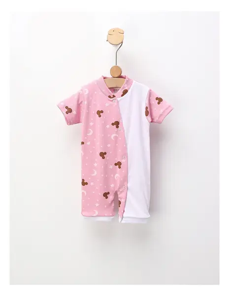 Salopeta bebe, imprimata mickey roz