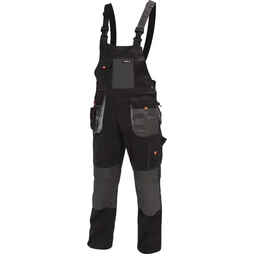 Salopeta de lucru Yato, Bumbac/Poliester, Negru/Gri, L