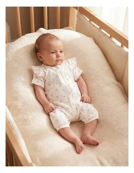 Salopeta de vara, Baby Girl, alb-roz
