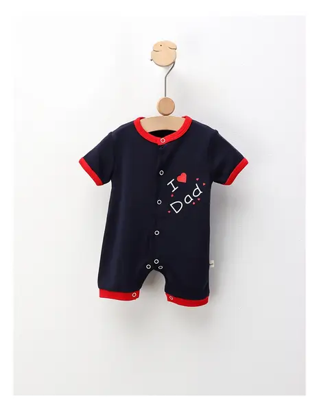 Salopeta de vara, I Love Dad, bleumarin-rosu