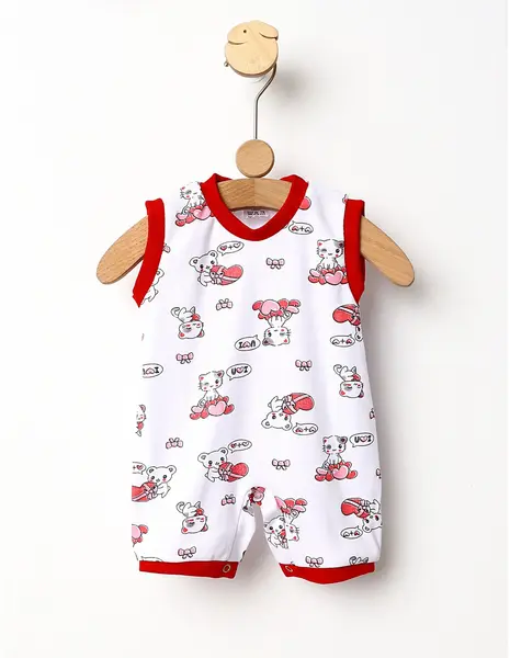 Salopeta Love Cats M-S model rosu