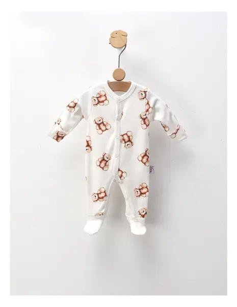 Salopeta premium, Little Toy Bear, alb
