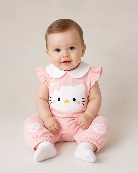 Salopetă Roz Fetițe Cute Kitty Natalia - 6-9 luni