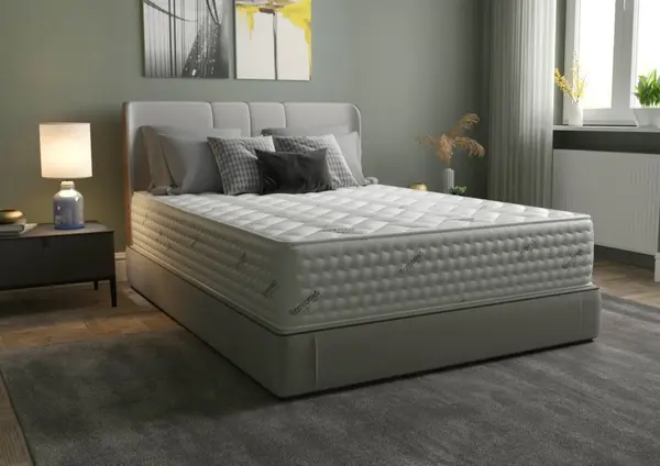 Saltea cu arcuri Pocket Somnomed Comfort Fit 200x200x30 cm spuma cu memorie si husa tratament antiacarieni