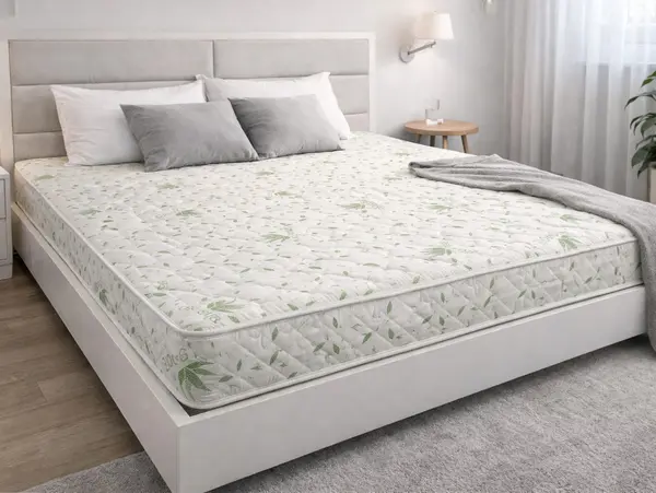 Saltea cu arcuri Somnia Aloe Vera 160x200, inaltime 20 cm, ortopedica, husa matlasata, doua fete, duritate medie