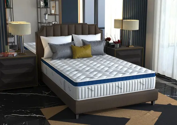 Saltea cu arcuri Somnomed Complete Care 4Family 160 x 200 x 26 cm din spuma cu memorie si husa detasabila
