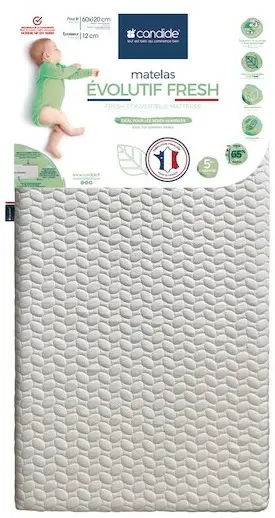Saltea cu doua fete Candide - Evolutif Fresh, 60 x 120 x 12 cm