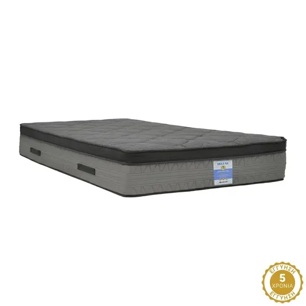 Saltea cu doua fete cu arcuri pocket, Deluxe, Gri inchis, 200x160x32 cm