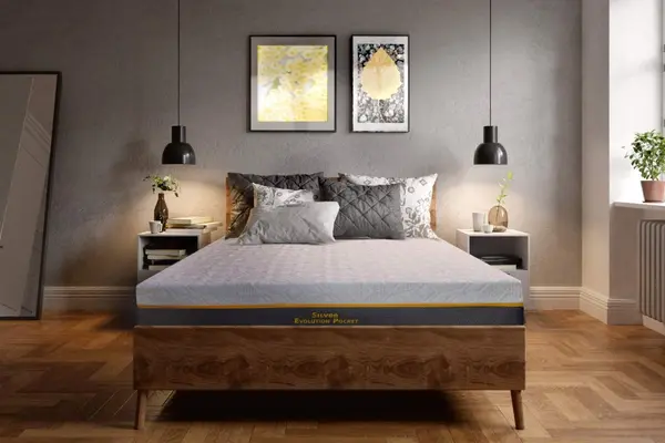 Saltea cu memorie si arcuri individuale Somnexpert Silver Evolution Pocket Spring 140 x 190 x 24 cm cu husa detasabila