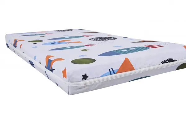 Saltea cu memorie Somnart Memory 60x120x10 cm husa impermeabila, model rachete