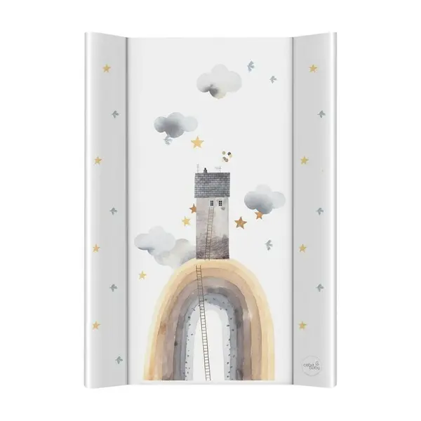 Saltea de infasat, Ceba Baby, Basic, Cu Intaritura, 70x50 cm, Impermeabila, Pentru comode de infasat, patuturi, Fara ftalati, 0 luni+, Rainbow