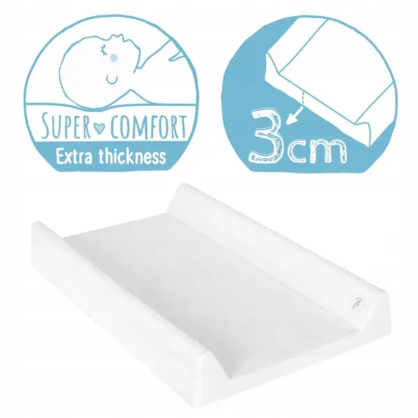 Saltea de infasat Ceba Baby Comfort Dreamer 50x80 cm cu intaritura, grosime 3 cm, sistem anti-alunecare