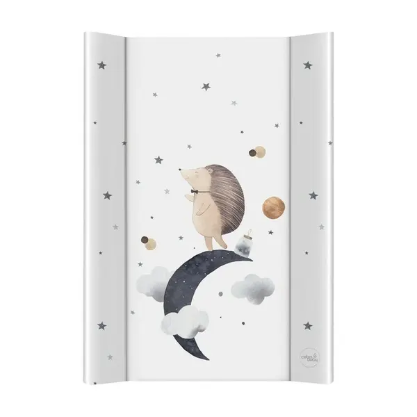 Saltea de infasat, Ceba Baby, Moale, 70 x 50 cm, Suprafata impermeabila, Pentru comode de infasat sau suprafete plane, Fara ftalati, 0 luni+, Hedgehog the Dreamer