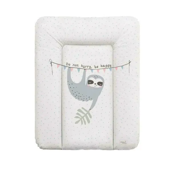 Saltea de infasat, Ceba Baby moale lenesul Candy Andy, Fara ftalati, 70 x 50 cm, Alb/Gri