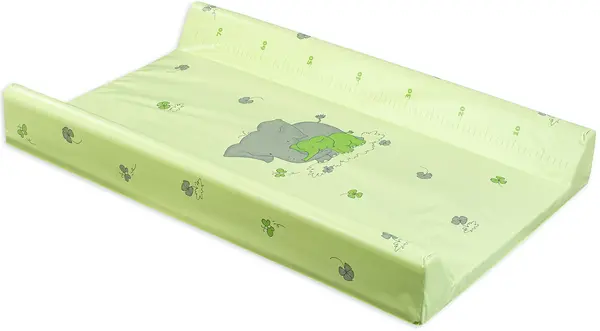Saltea de înfășat cu bază dură Lorelli - Verde cu elefanti, 50 х 80 cm