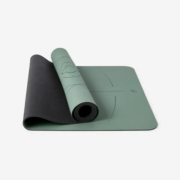 Saltea de yoga dinamică ultra-aderentă grosime 4 mm, Verde