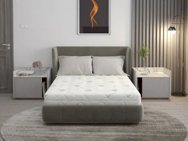 Saltea din spuma poliuretanica Somnart Confort 4Family Aloe Vera 150 x 190 x 14 cm cu husa detasabila