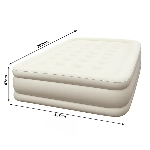 Saltea Gonflabilă de Aer 203x157x47 cm &ndash; Confort Portabil și Ușor de Utilizat