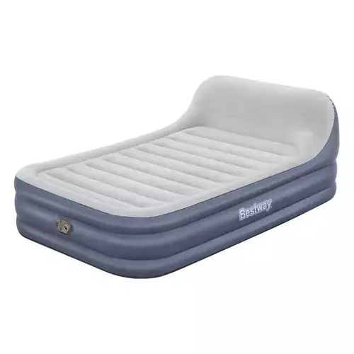 Saltea gonflabila dubla Bestway TriTech SleekFlo, cu tablie si pompa electrica integrata, 226 x 152 x 84 cm