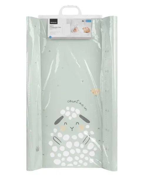 Saltea infasat soft KikkaBoo 80x50cm Sleepy Sheep cu suprafata impermeabila,taliometru incorporat,curatare usoara,contur lateral inalt pentru siguranta suplimentara