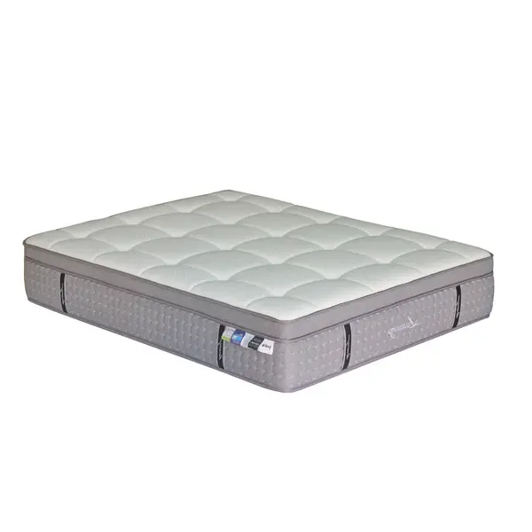Saltea Luxury 5 zone arcuri buzunar+gel spuma cu memorie+latex 34-36cm, Alb, 150x200 cm