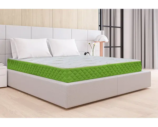 Saltea Ortopedica Bedora Aloe Vera Arcuri Invelite 160x200 cm, 5 zone, memory foam, medie/tare, 24 cm, anatomica, ergonomica, husa antialergica
